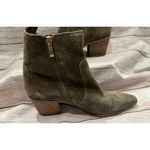 Franco Sarto Sager Suede Chelsea Ankle Boots in Olive Green Size 7 - Picture 5 of 11